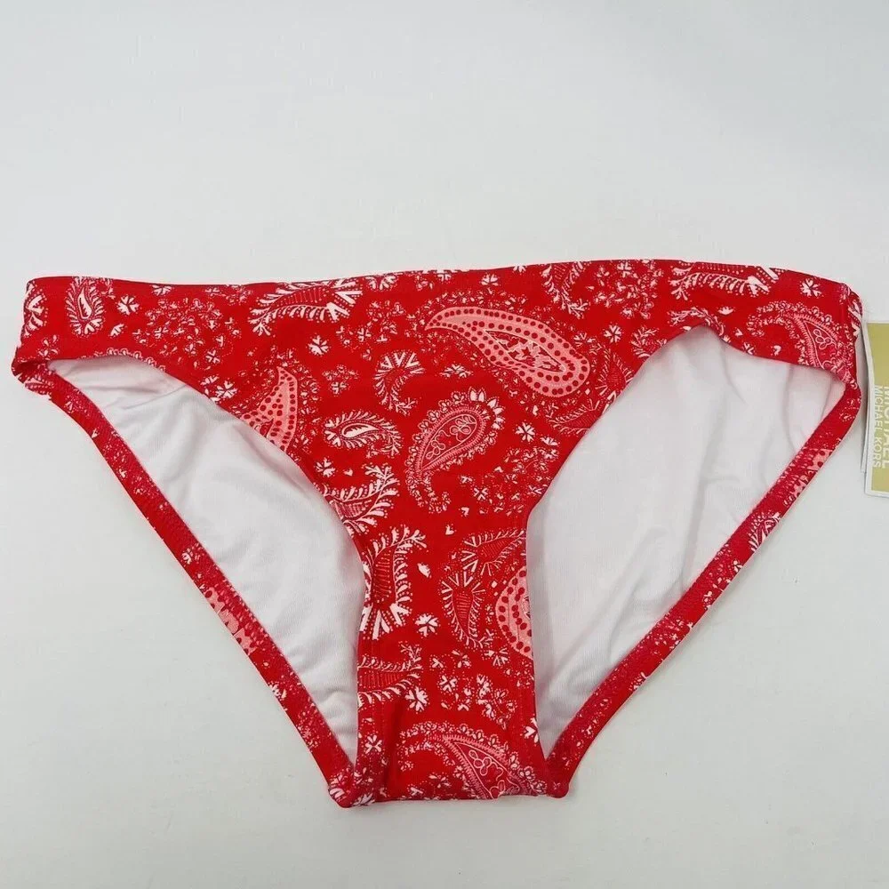MICHAEL Michael Kors Womens Medium Classic Bikini Bottoms Geranium‎ Bandana 1429